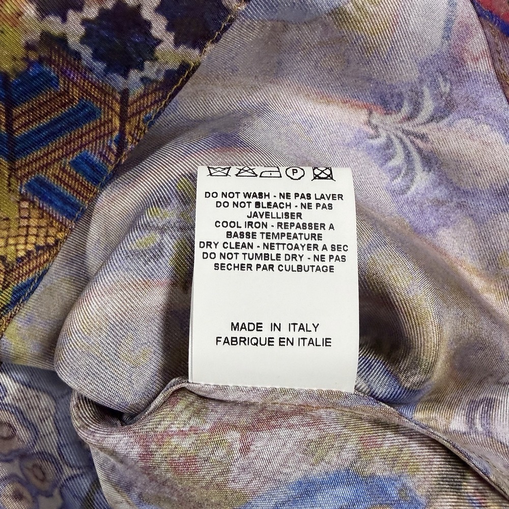 Etro Silk Top Womens 40 US Small Mosaic Spa Spartaco Tie Front Italy Luxury - Picture 5 of 9